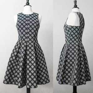 Embroidered Structured Dress Black with Pockets!